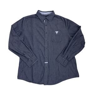 Smash Blue Polka Dot Casual Preppy Blue Button Down Shirt Size Men's XL